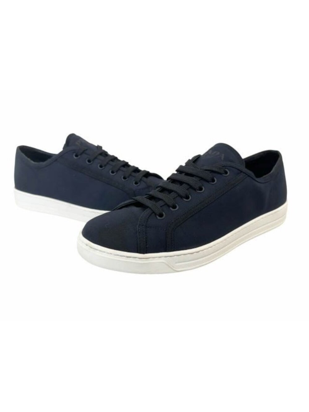 Prada Canvas Sneakers Low-Top Sneakers Navy 8.5